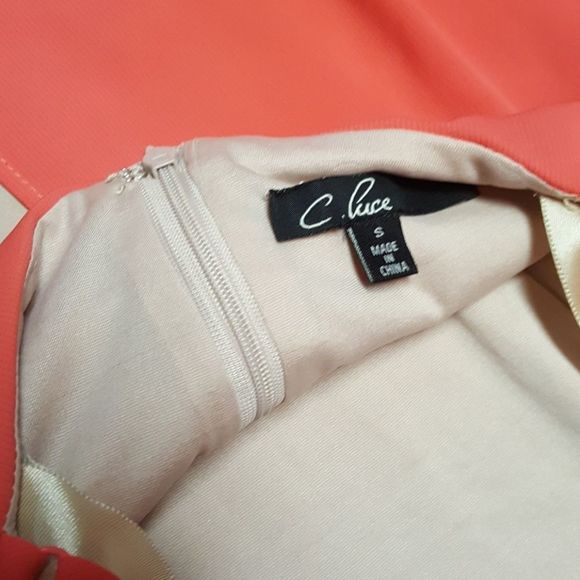 ❤️5/$25  c luce coral orange and tan dress - Picture 6 of 10